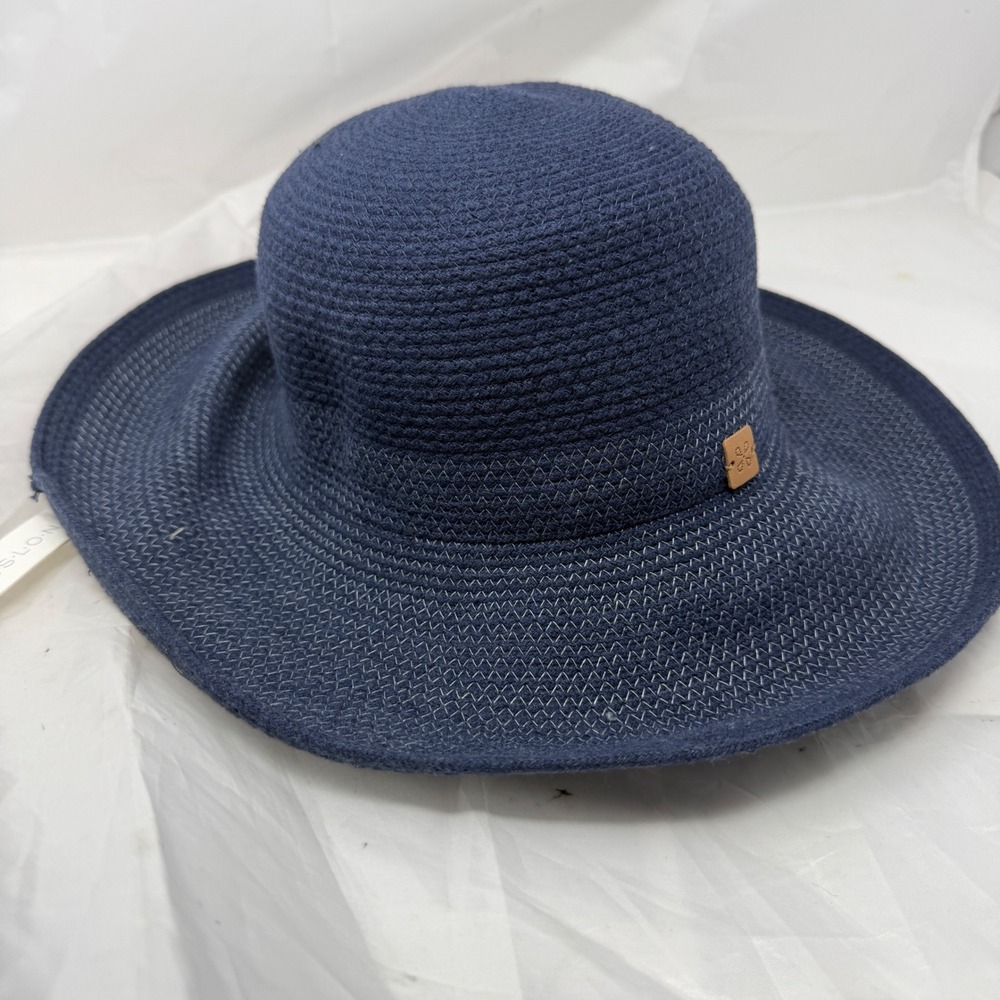Caslon Navy Combo Woven Floppy Sun Hat Wide Brim One Size NWT Nordstrom